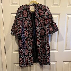 Kate Spade Black and Pink Brocade Jacket
